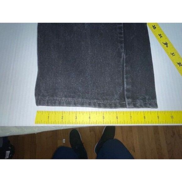 Levis 505 Black Denim Jeans Red Tab Straight Leg Size 38x30 - Picture 8 of 10
